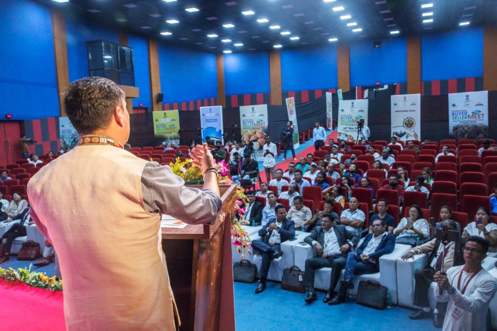 Arunachal Pradesh CM, Pema Khandu while addressing the buyers-sellers meet